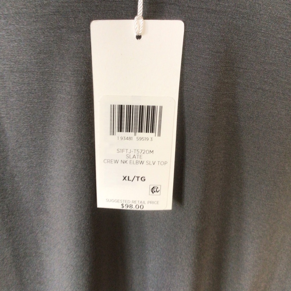 Eileen Fisher Blue slate relaxed elbow Sleeve Top NWT - Picture 3 of 8